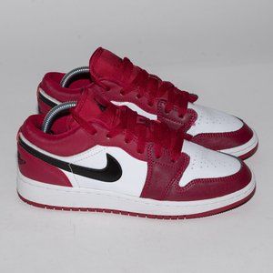 Nike Air Jordan 1 Low Youth Size 4.5Y Women's 6 Noble Red Black White 553560-604